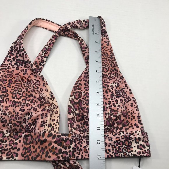 Shade And Shore Women's Sz. Lg. 12-14 Tall Triangle Bikini Swim Top Animal Print - Picture 12 of 14